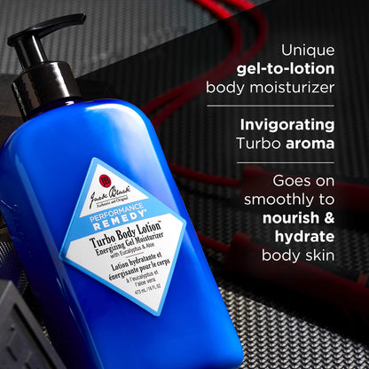 Jack Black Turbo Body Lotion™ Enerji Verici Gel Nəmləndirici Evkaliptus və Aloe ilə