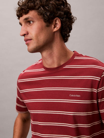 Calvin Klein Liquid Touch Stripe Crewneck T Shirt Çizgi Döşəmə Köynək