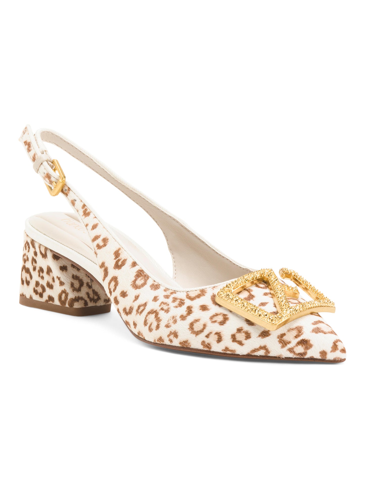 FRANCO SARTO Dəri Racer Slingback Topuqlu Ayaqqabı