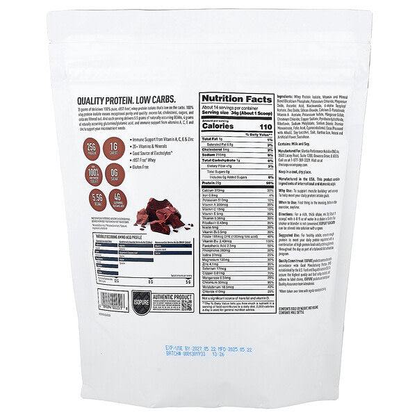 Isopure Low Carb Protein Tozu Hollandiya Şokoladı 476 G