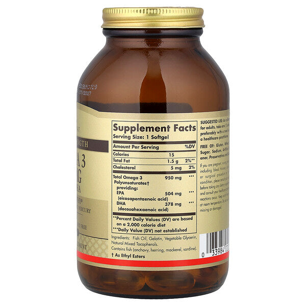 Solgar Omega-3 EPA DHA Üçlü Güc 950 mg 100 Softgel