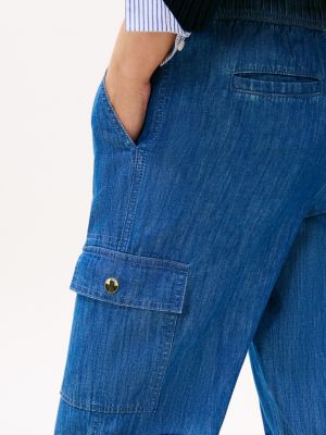 Tommy Hilfiger Kəmərli Kargo Joqqer, Tünd Chambray