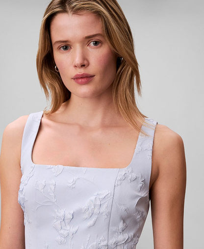 Calvin Klein Qadın Çiçəkli Kvadrat Yaxalı Mini Geyim