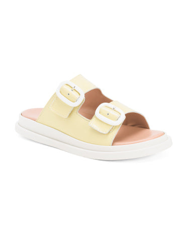 RIZZOLI İtaliyada İstehsal Edilmiş Patent Dərisi İki Zolaqlı Sandal