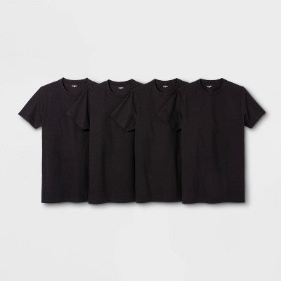Goodfellow & Co Kişi Qısa Tərəvəz Yaxası T-Shirt 4-Paket Ağ M