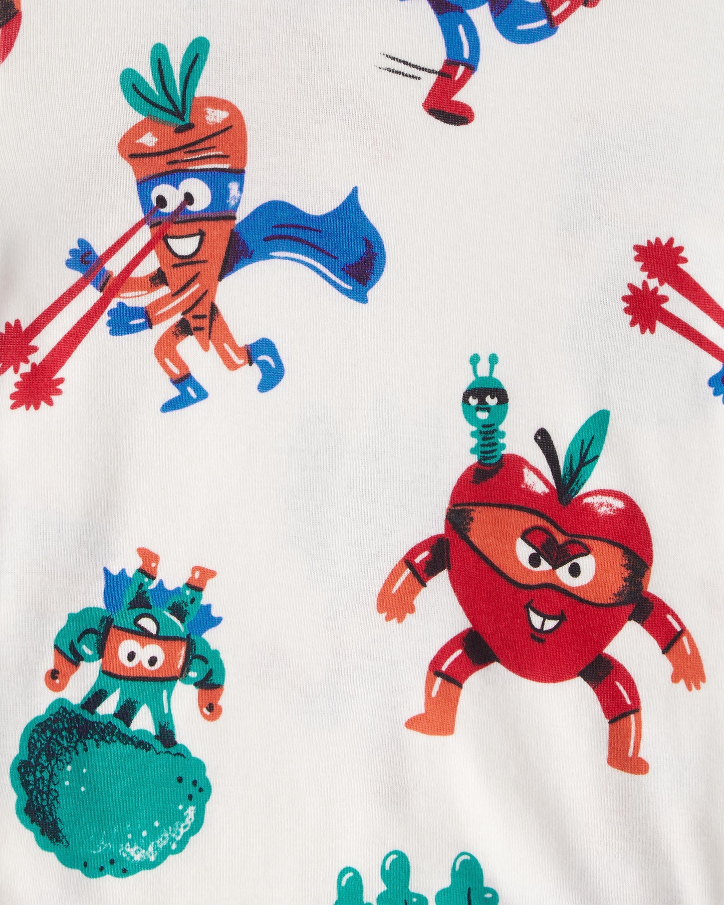 Carter's Uşaq Oğlan Tərəvəz 100% Pamuk Dar Oturan 4 Parçalı Pijama - Mavi/Ağ