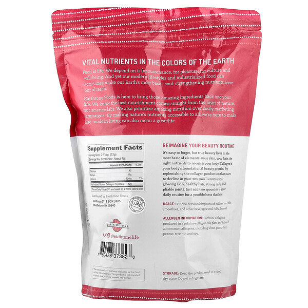 Earthtone Foods Grass Fed Collagen Peptides 907 Qram