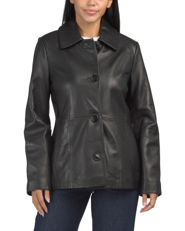 ANNE KLEIN Leather Missy Düyməli Cəkit