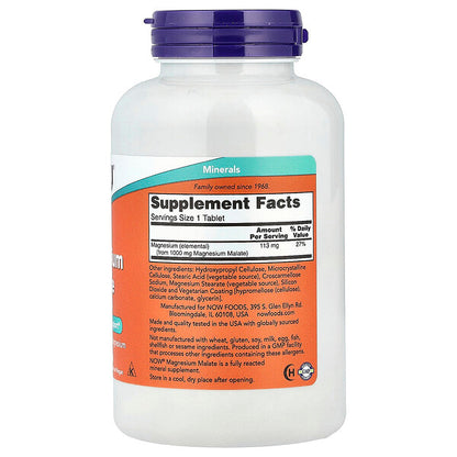Now Foods Magnesium Malate 1000 Mq 180 Tablet