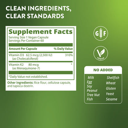 MRM Nutrition Vegan D3 K2 Vitamini 60 Veqan Kapsul