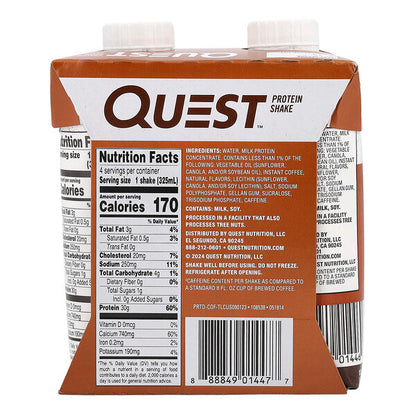 Quest Nutrition Protein Shake Qəhvə 4 Paket 11 Fl Oz 325 Ml