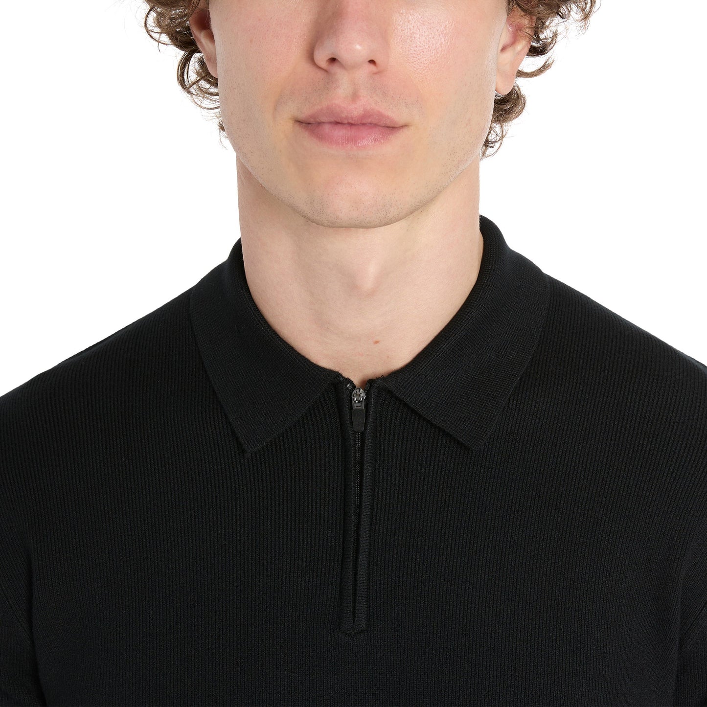 Hickey Freeman Kişi Sviter Polo, Qara, Large