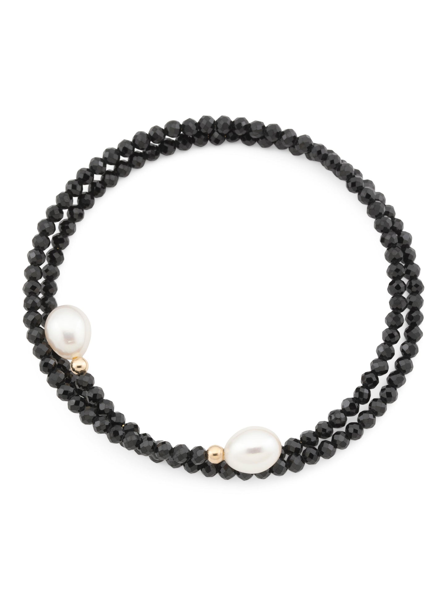 GEORG K Amerikanın İstehsalı 14kt Qızılı Qara Spinel Mirvari Sarğılı Bilək Döngəsi