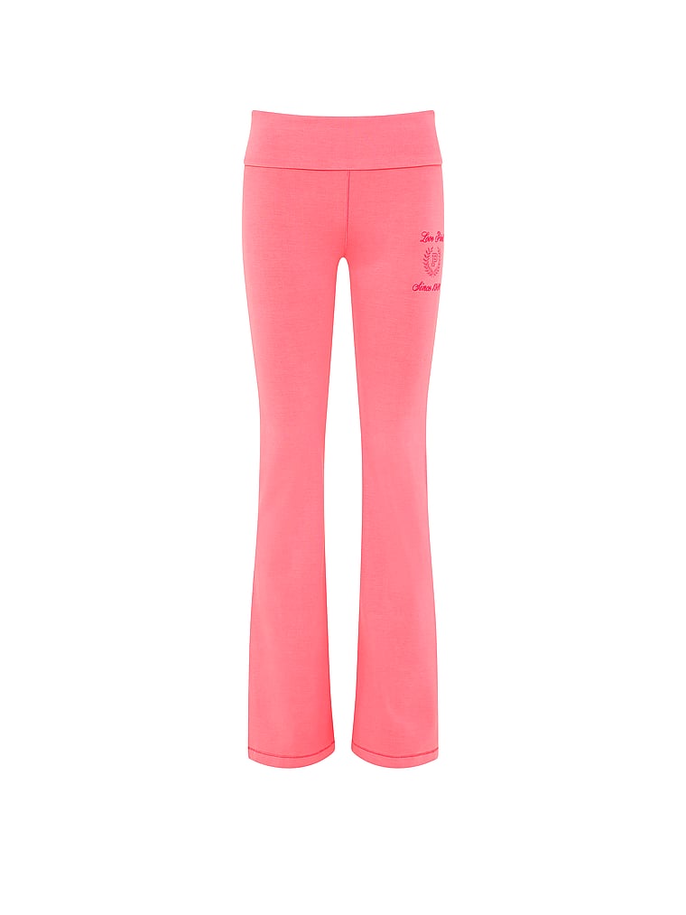 PINK All-Day Cotton™ Foldover Flare Leggings