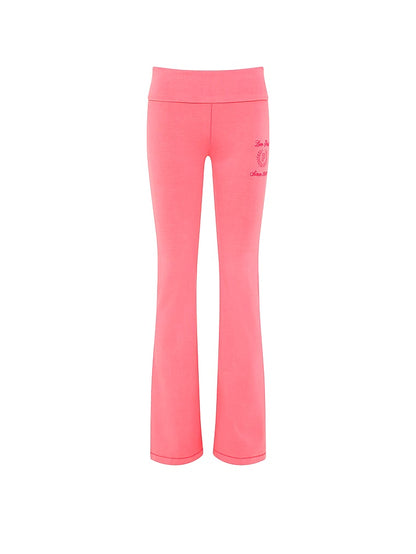 PINK All-Day Cotton™ Foldover Flare Leggings