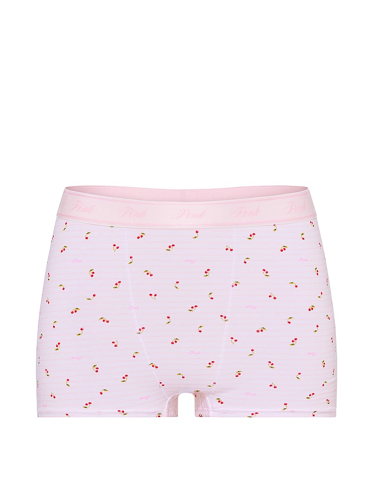 PINK Logolu Pamuk Yüksək Bel Boyshort Tənhalıq