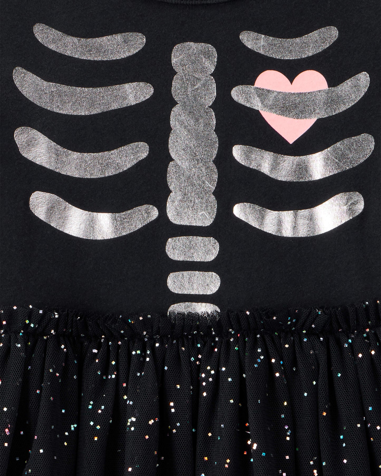 Carter's Uşaq Halloween Skelet Parıltılı Tül Geyimi - Qara