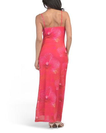 PAPERHEART Ibiza Orchid Slip Mesh Maxi Geyim