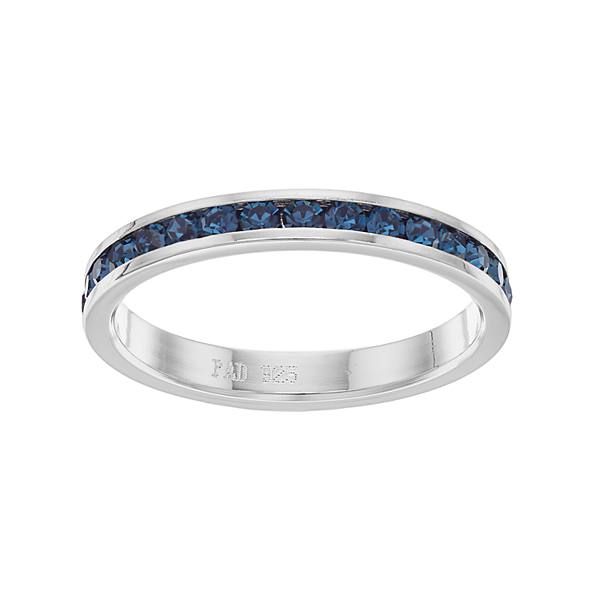 Traditions Jewelry Company Sterlin Gümüş Kristal Doğum Ayı Sonsuzluq Halqası