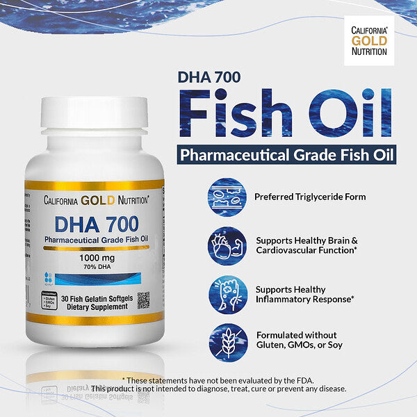 California Gold Nutrition DHA 700 Balıq Yağı Ultra Konsentrat 1000mg 30 Balıq Jelatin Kapsulu