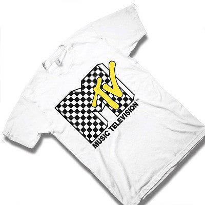 Kişi MTV Şatotex Naxış Köynəyi - 1980-90-cı illər Retro MTV Musiqi Televiziyası T-Shirt