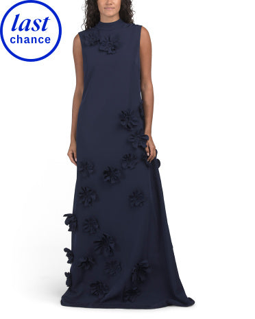 RENE BY RENE RUIZ Kolsuz Mock Neck Çiçək Aplikə Geyim