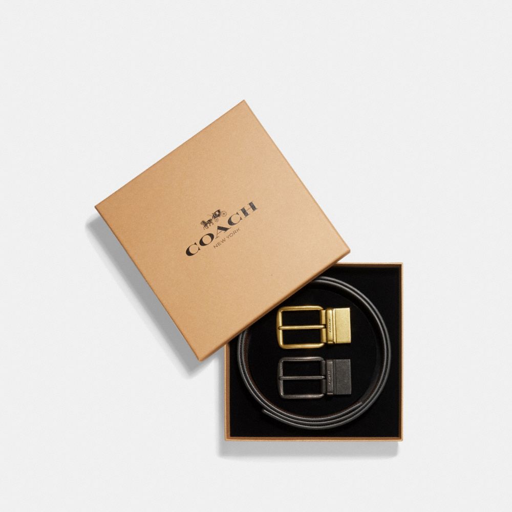 Coach Boxed Harness Buckle Cut-To-Size Reversible Kəmər, 38 Mm