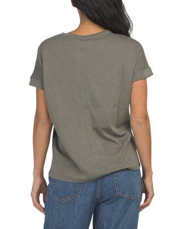 NEW YORK &amp; COMPANY Crew Neck Dolman Qısa Kollu Bluzka