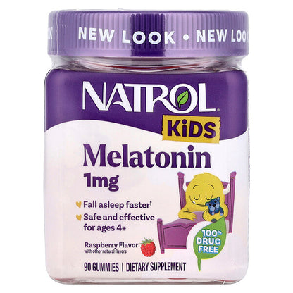 Natrol Kids Melatonin Qamma Vitaminlər 4+ Yaş Malina 1 Mg 90 Əd