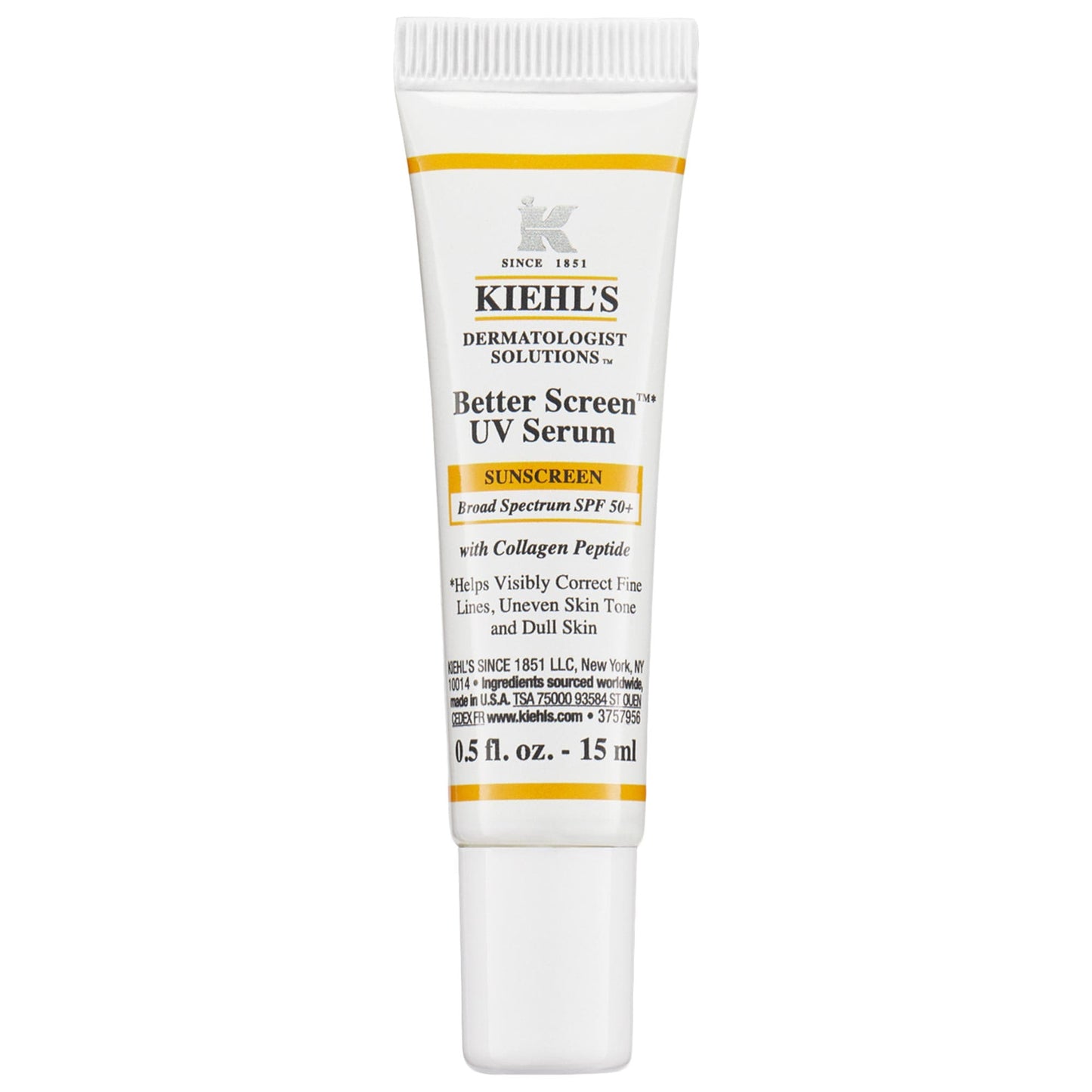 Kiehl's Since 1851 Mini Better Screen™ UV Serumu SPF 50+ Kolagen Peptidi ilə Günəş Kremi