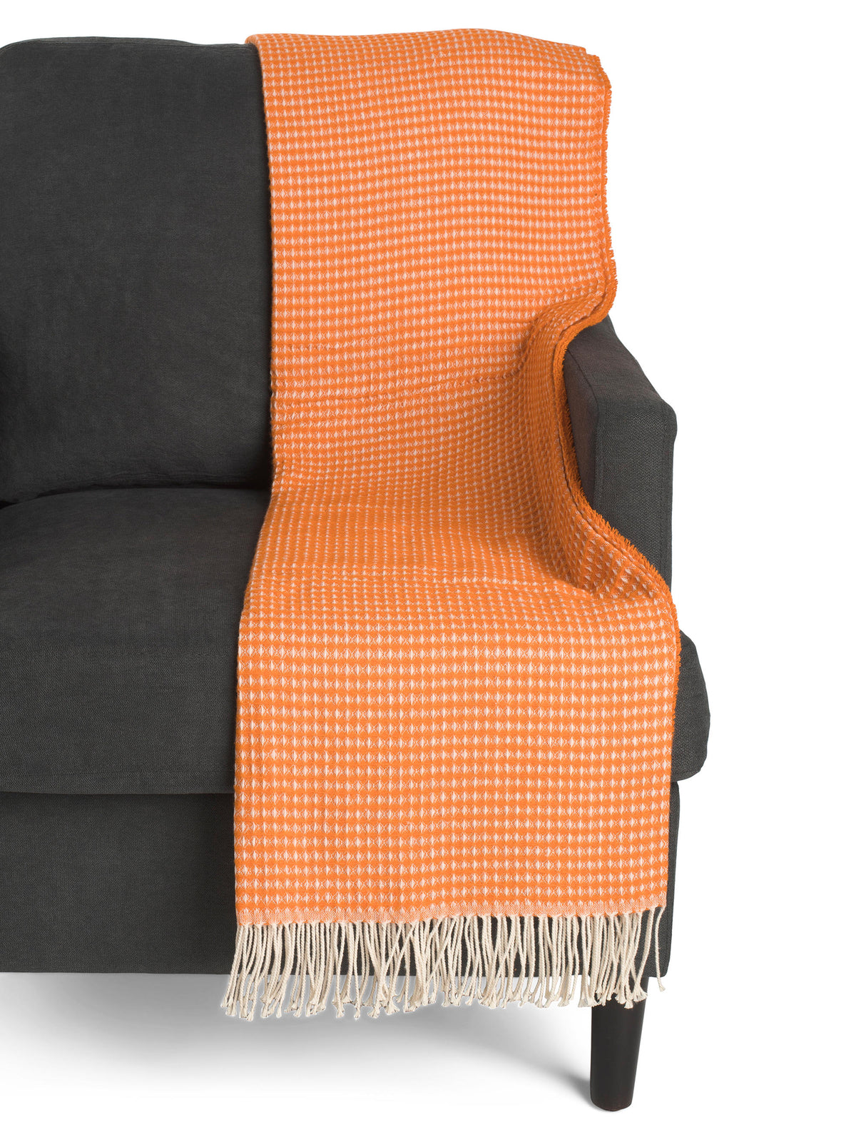 Made In Italy Vafli Toxuşu Saçaqlı Atış Örtüsü