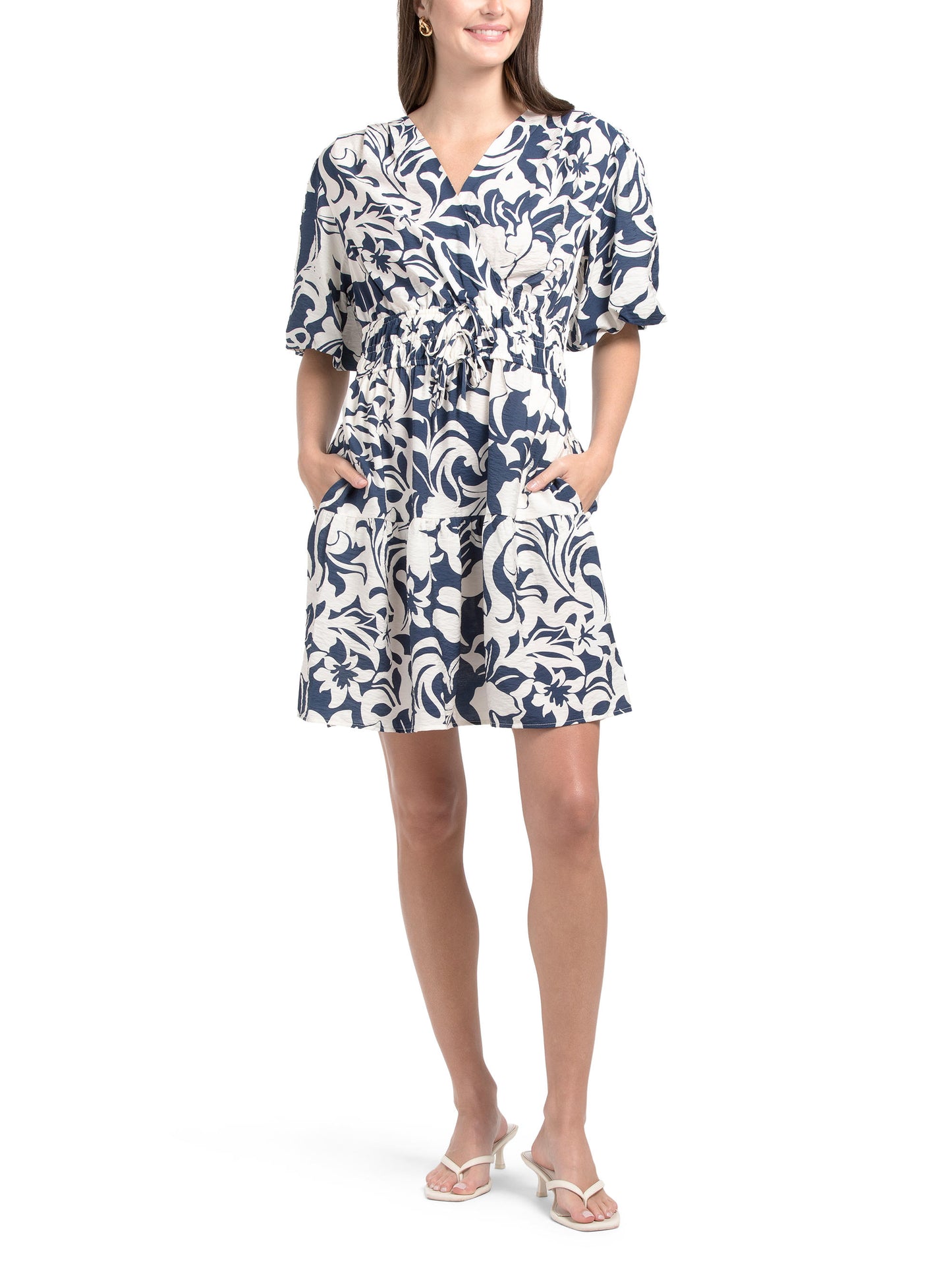 RUBY & REMI Bubble Sleeve 3 Bow Fit And Flare Mini Geyim