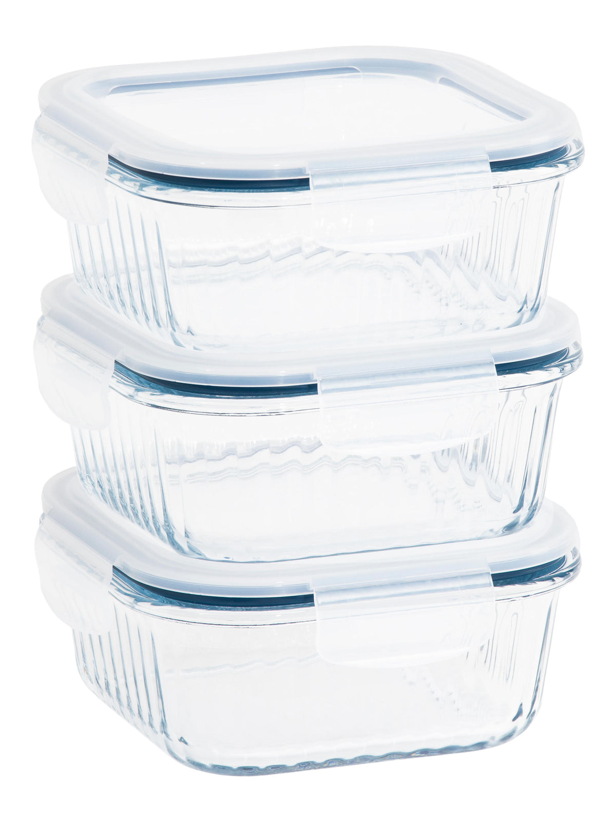 CUISINART 3-Paket 3.4L Kvadrat Fasonlu Stəkən Qida Saxlama Qabları
