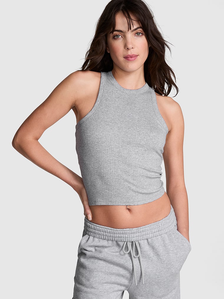 PINK Multi Rib Tank Top Qadın Atleti