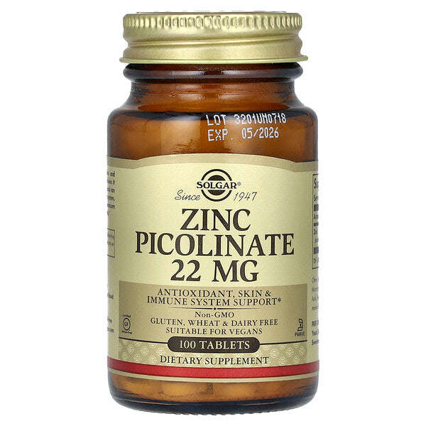 Solgar Zinc Picolinat 22 Mg 100 Tablet YoxYox