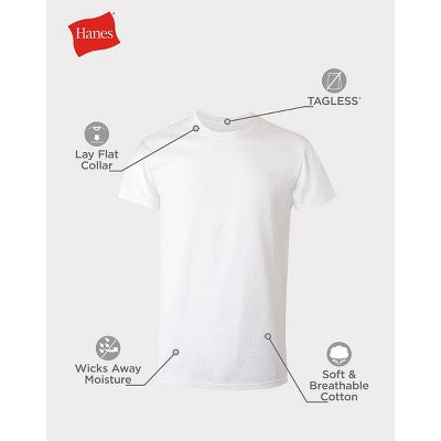 Hanes Kişi Krju Boyunlu T-Shirt 6 Paket - Ağ L