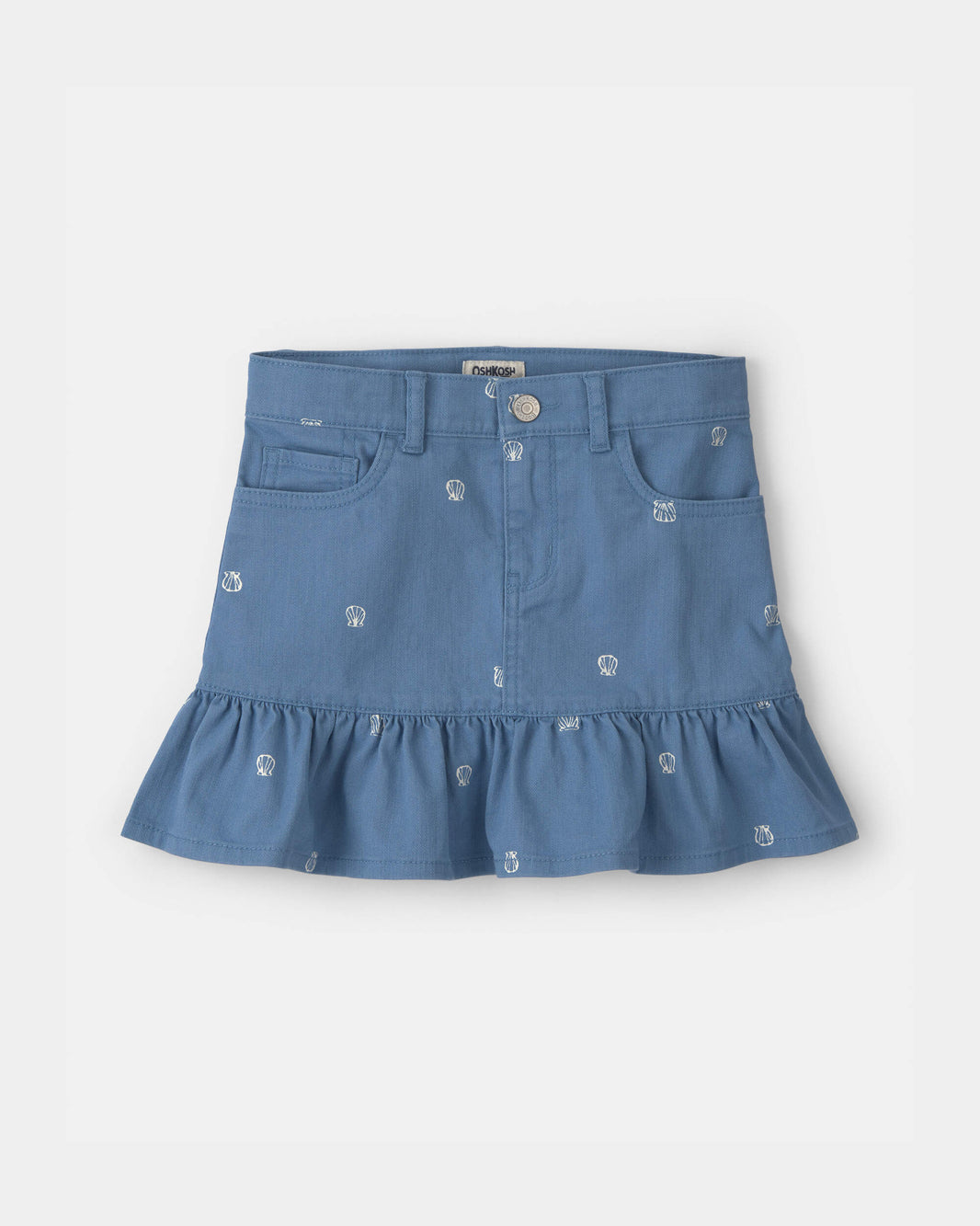 OshKosh B'gosh Qız Seashell Twill Fırfırlı Etek - Orta Yıkama