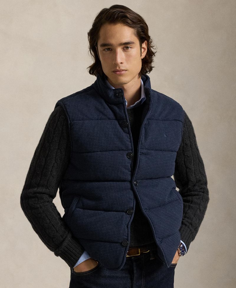 Polo Ralph Lauren Kişi Şəbəkə Naxışlı Qısa Yaxalı Jilet