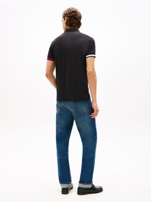 Tommy Hilfiger Slim Fit Hamar Pambıq Interlock Polo, Qara
