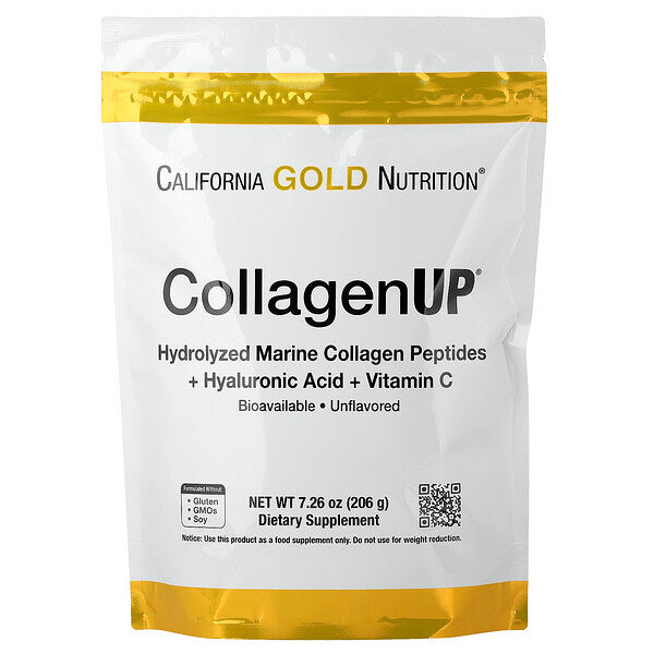 California Gold Nutrition Collagenup Hidrolizə Edilmiş Dəniz Kollagen Peptidləri Hialuron Turşusu və C Vitamini ilə 7 oz