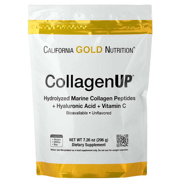 California Gold Nutrition Collagenup Hidrolizə Edilmiş Dəniz Kollageni Peptidləri Hialuron Turşusu və C Vitamini ilə 7 oz YoxYox