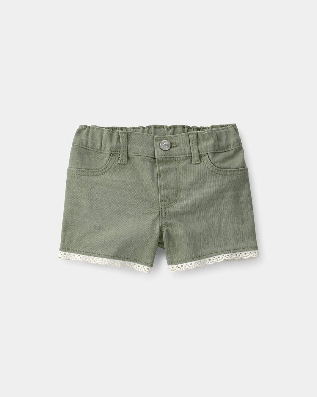 OshKosh B'gosh Qız Uşaq Eyelit Kenar Twill Şalvar - Zeytun