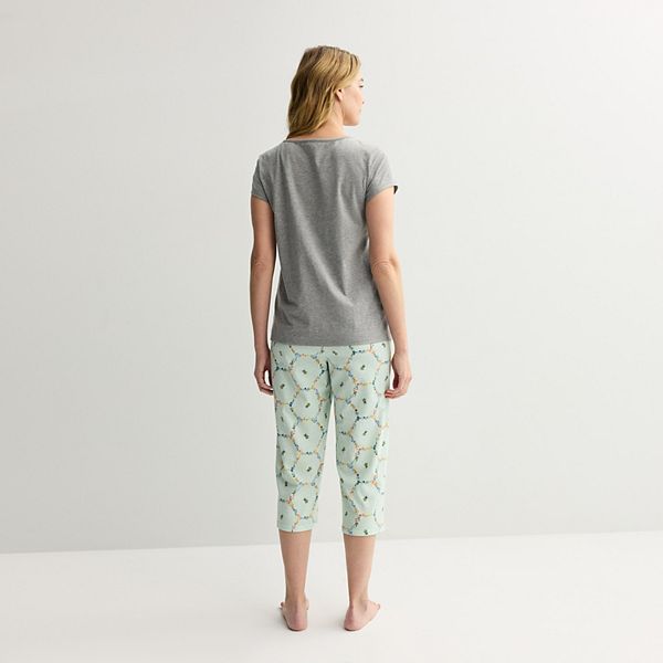 Qadın Croft & Barrow® Kapri Pijama Dəsti