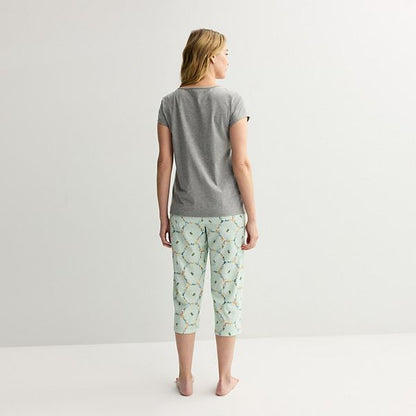 Qadın Croft & Barrow® Kapri Pijama Dəsti