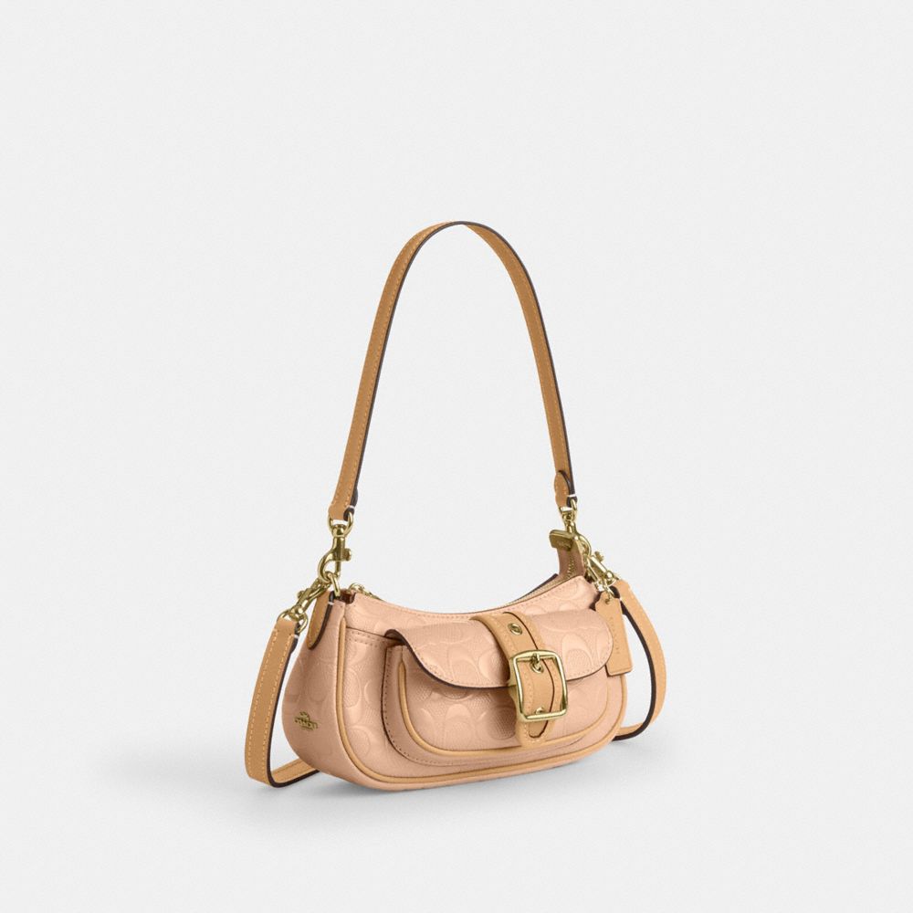 Coach Ashton Mini Çiyin Çantası Signature Dəri