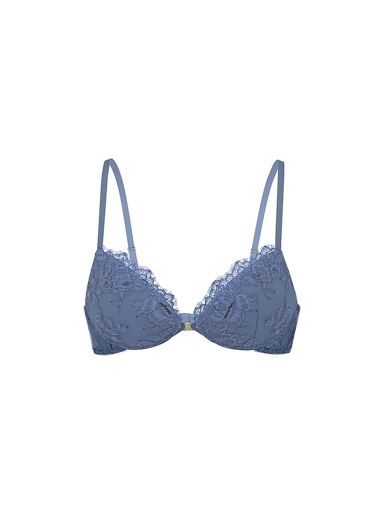Victoria's Secret Bombshell Add-2-Cups Denim Çəhrayı Dantel Push-Up Sütyen