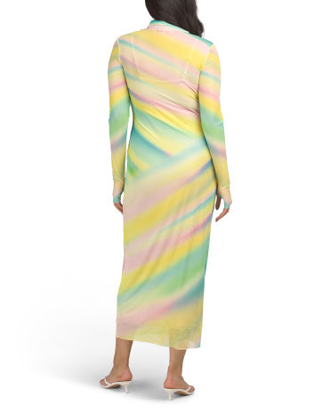 Shailene Turtleneck Mesh Midi Geyim