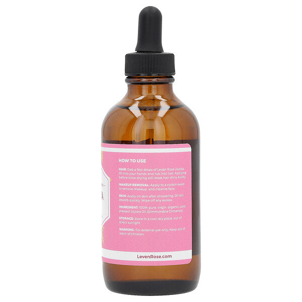 Leven Rose 100% Təmiz Bioloji Jojoba Yağı 4 Fl Oz 118 Ml