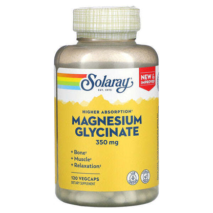 Solaray Yüksək Udulma Maqnesium Glisinат 350 Mq 120 Veq Kapsul YoxYox