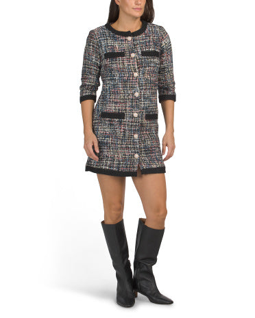 ALEXIA ADMOR Tweed Mini Qısa Geyim